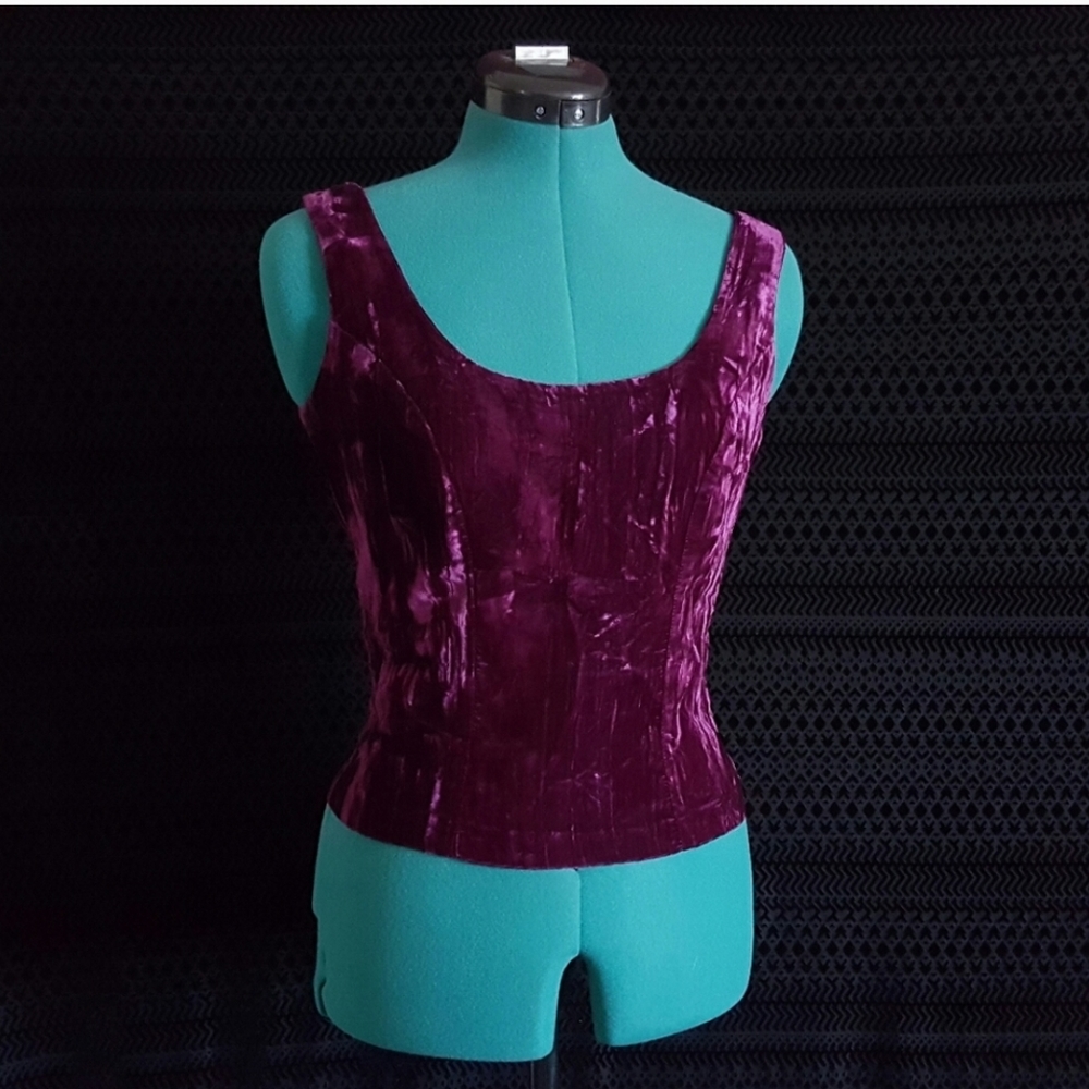 ISO!! NOT FOR SALE BETSEY JOHNSON punk label purple violet corset style top
